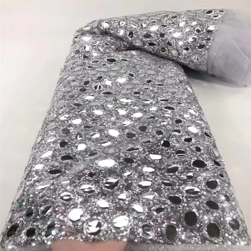 5 Yards Sequin Fabric, Sequin Tulle Lace Fabric, MPN JX029