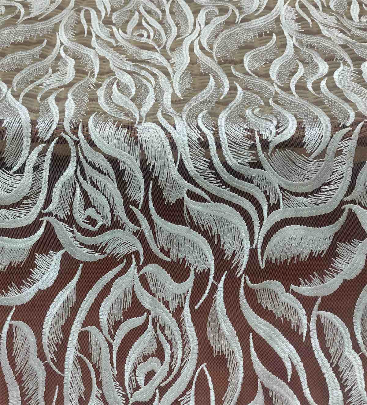 Bridal Lace Fabric - Embroidered Wedding Lace Fabric | GTIN JS073
