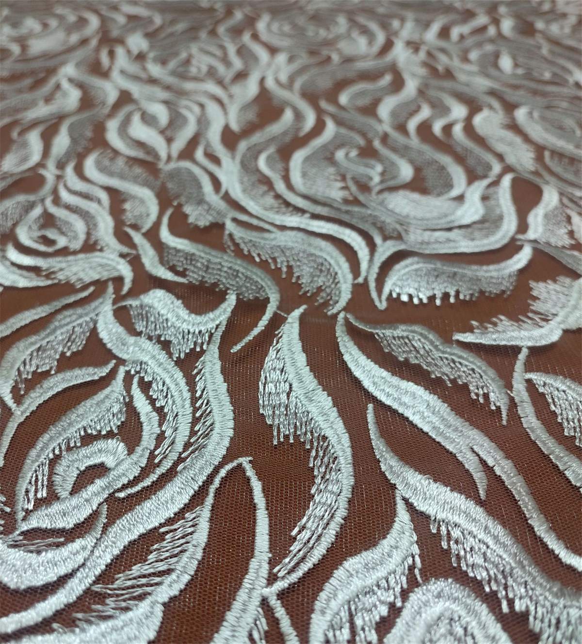 Bridal Lace Fabric - Embroidered Wedding Lace Fabric | GTIN JS073