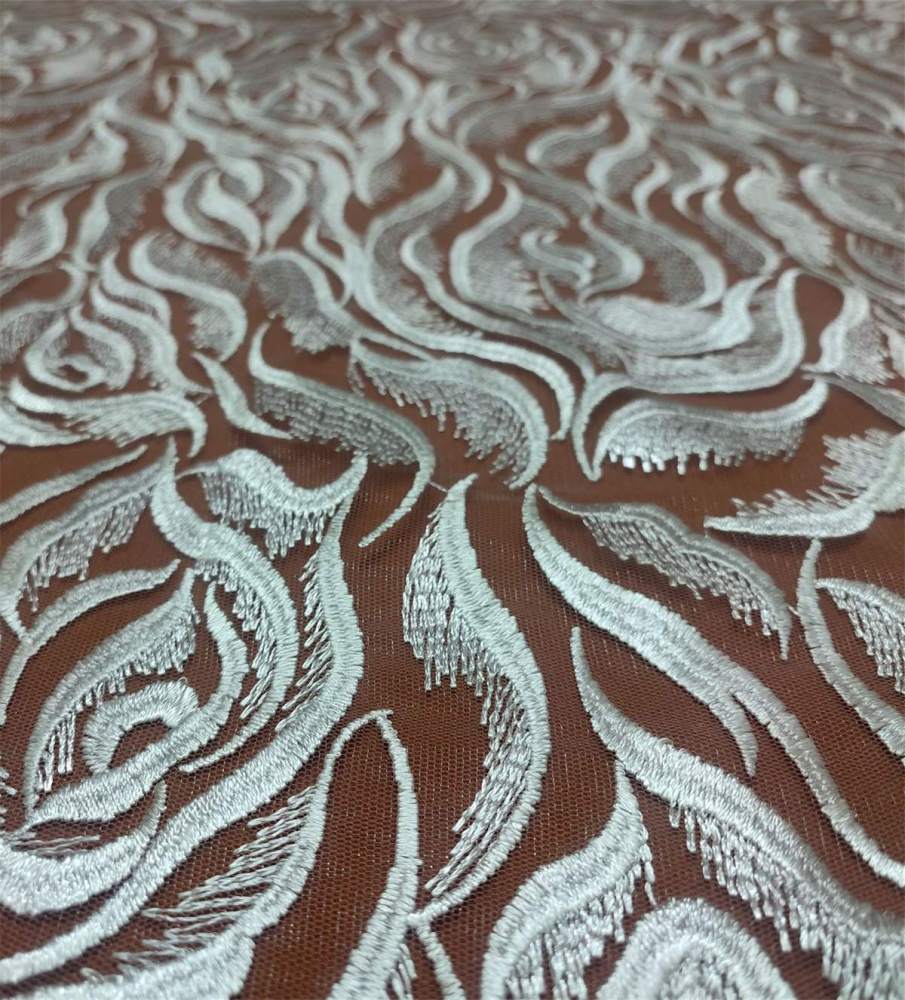 Bridal Lace Fabric - Embroidered Wedding Lace Fabric | GTIN JS073