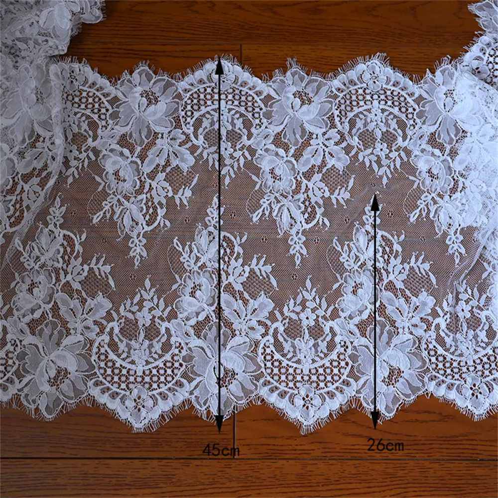 Bridal Lace Trim - Wedding Lace Trim - Corded Chantilly Lace Trim | GTIN TLF009