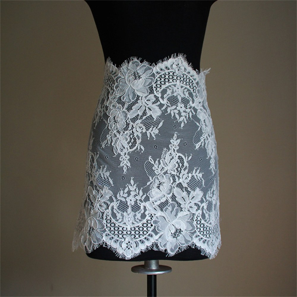 Bridal Lace Trim - Wedding Lace Trim - Corded Chantilly Lace Trim | GTIN TLF009