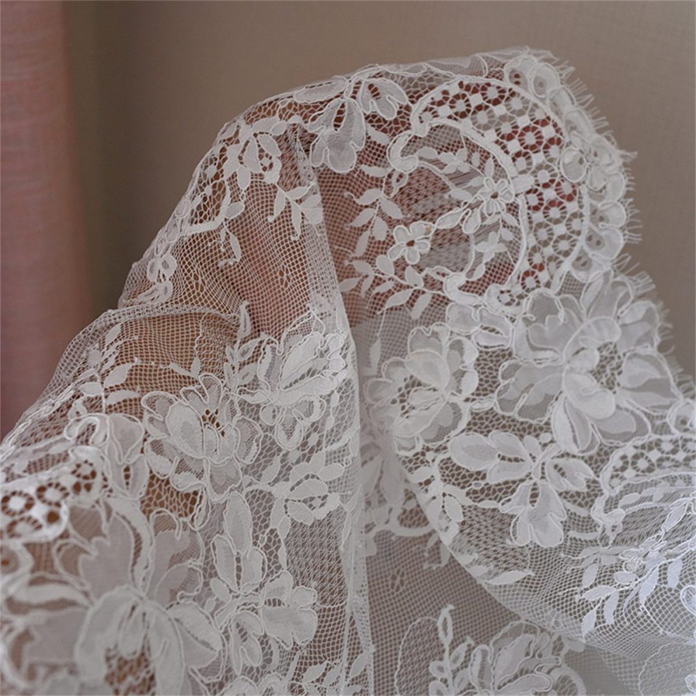 Bridal Lace Trim - Wedding Lace Trim - Corded Chantilly Lace Trim | GTIN TLF009