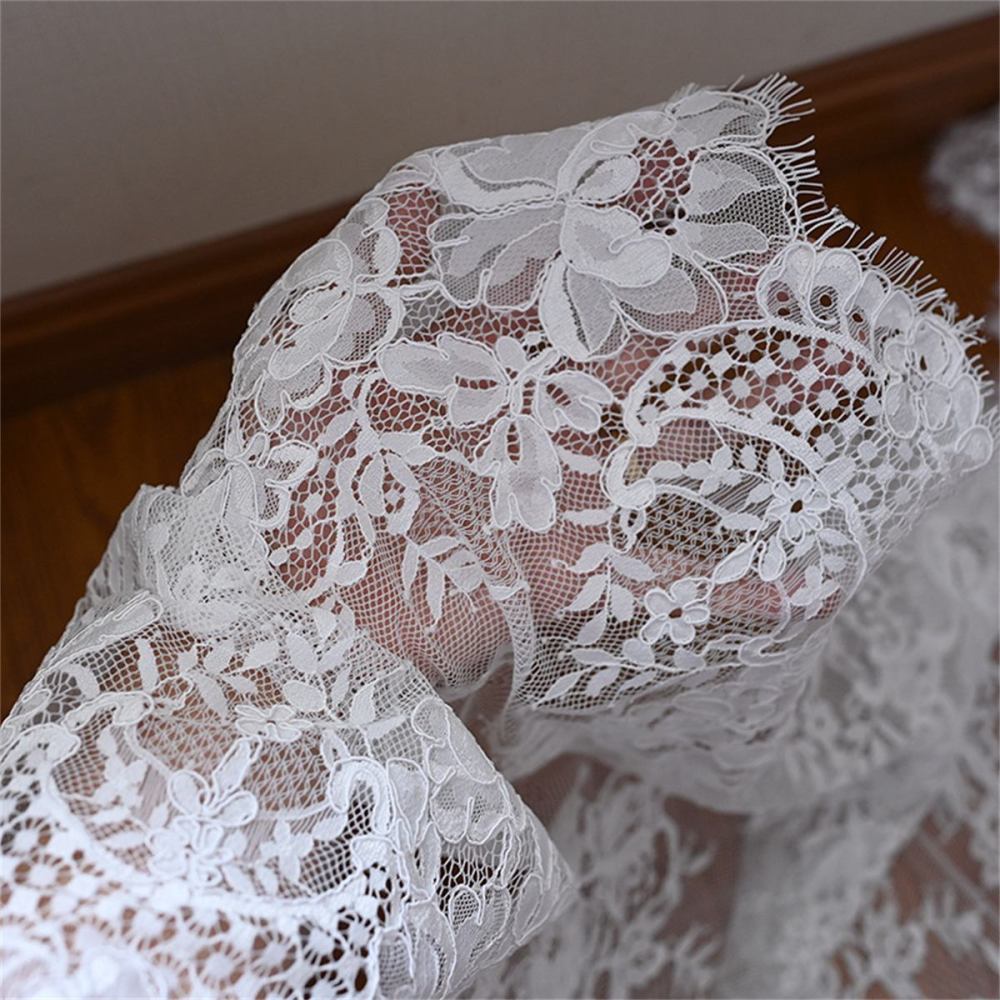 Bridal Lace Trim - Wedding Lace Trim - Corded Chantilly Lace Trim | GTIN TLF009