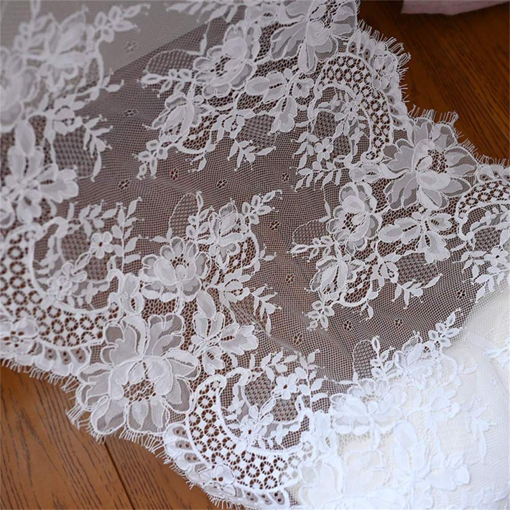 Bridal Lace Trim - Wedding Lace Trim - Corded Chantilly Lace Trim | GTIN TLF009