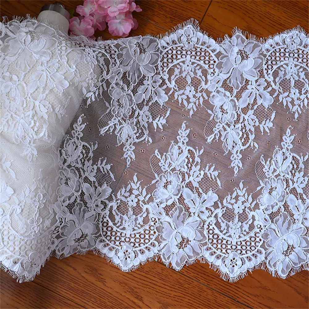 Bridal Lace Trim - Wedding Lace Trim - Corded Chantilly Lace Trim | GTIN TLF009