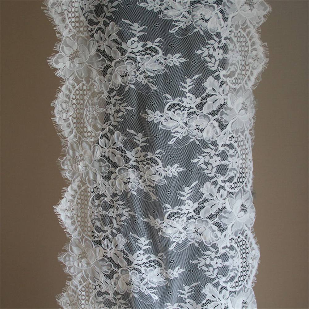 Bridal Lace Trim - Wedding Lace Trim - Corded Chantilly Lace Trim | GTIN TLF009