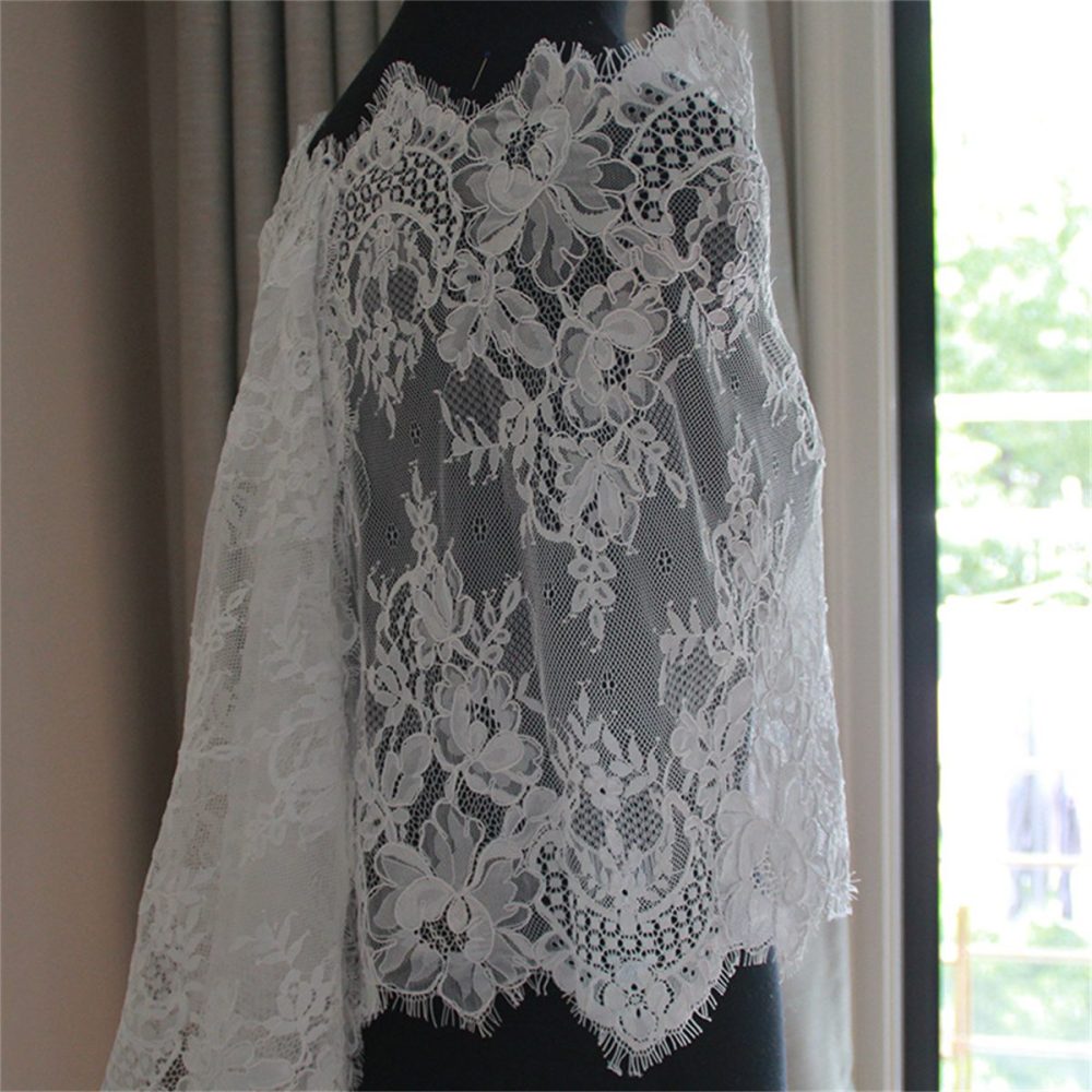 Bridal Lace Trim - Wedding Lace Trim - Corded Chantilly Lace Trim | GTIN TLF009