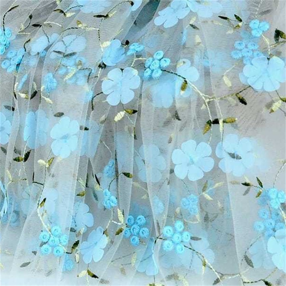 3D Floral Embroidered Lace Fabric | GTIN ZT124