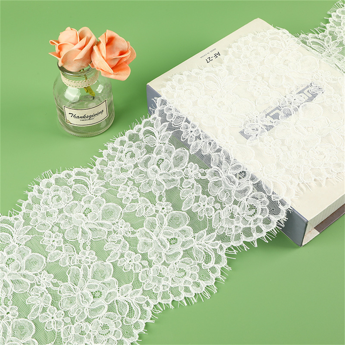 Bridal Lace Trim - Corded Chantilly Wedding Lace Trim | GTIN ZT156