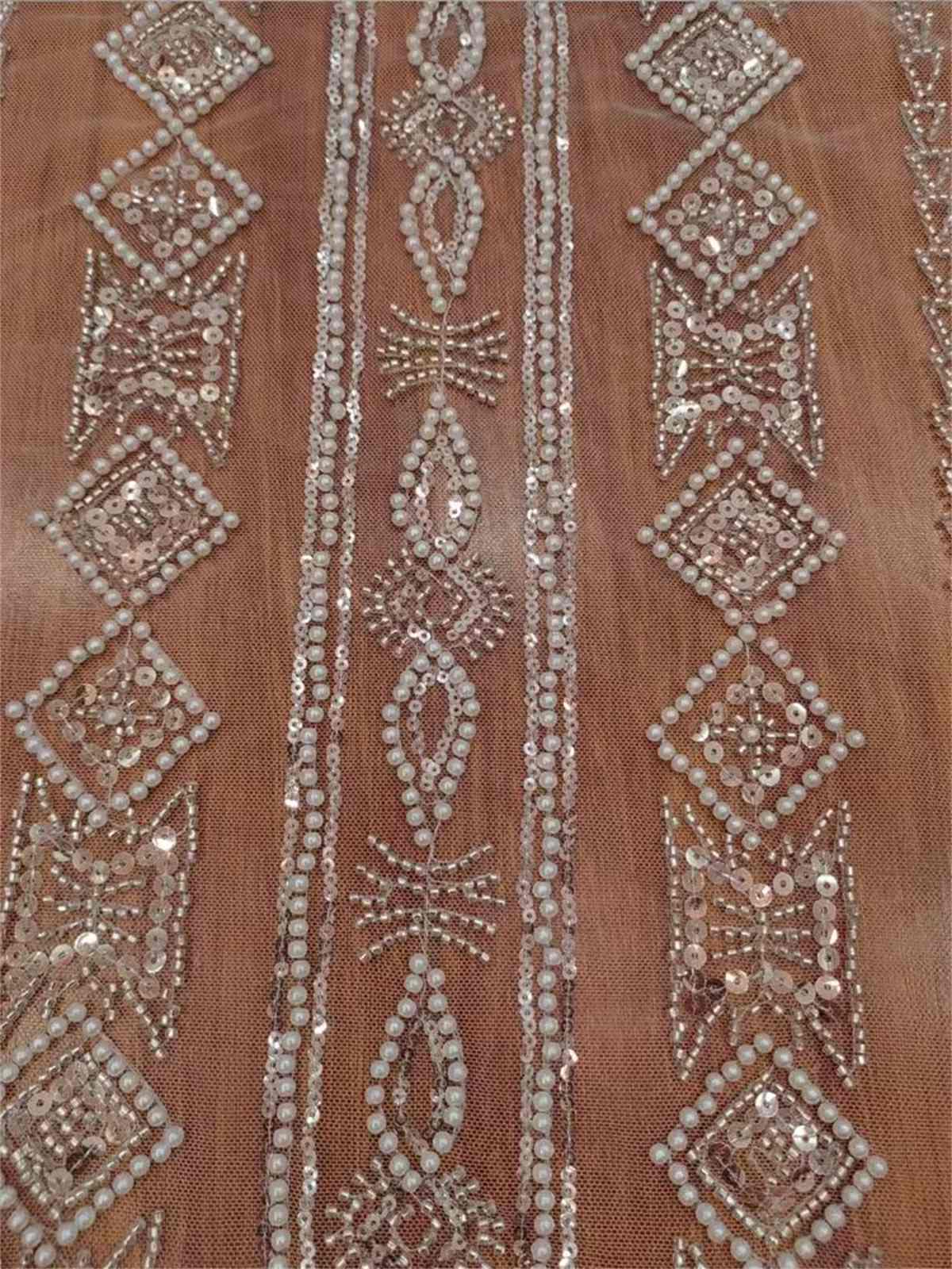 Bridal Lace Fabric - Beaded Tulle Wedding Lace Fabric | GTIN RX004