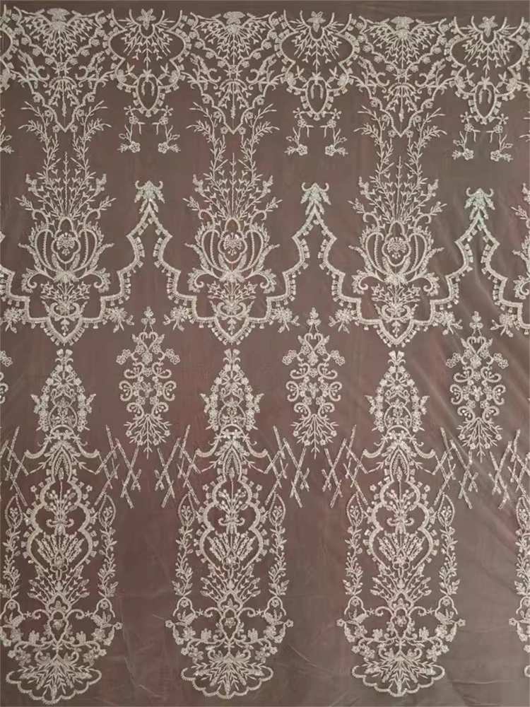 Bridal Lace Fabric - Embroidered Beaded Wedding Lace Fabric | GTIN RX016