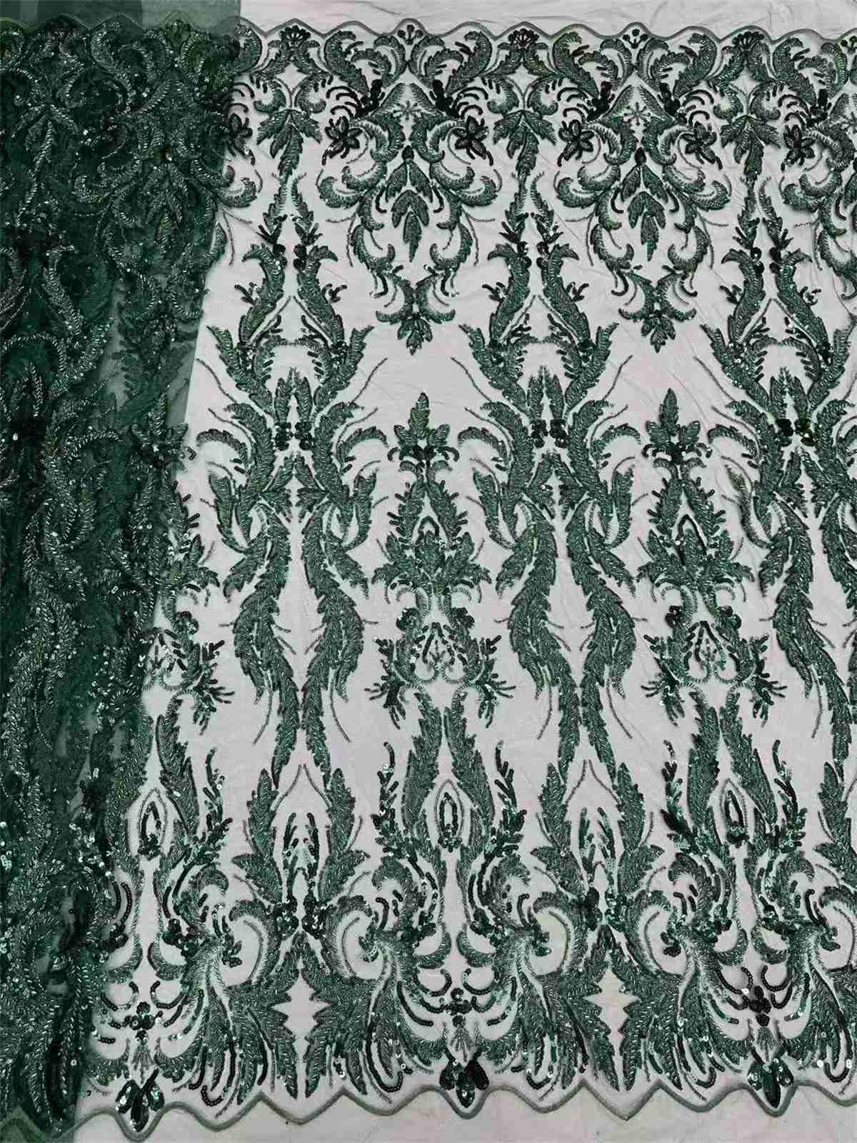 Embellished Beaded Tulle Lace Fabric with Beads | GTIN ZT162