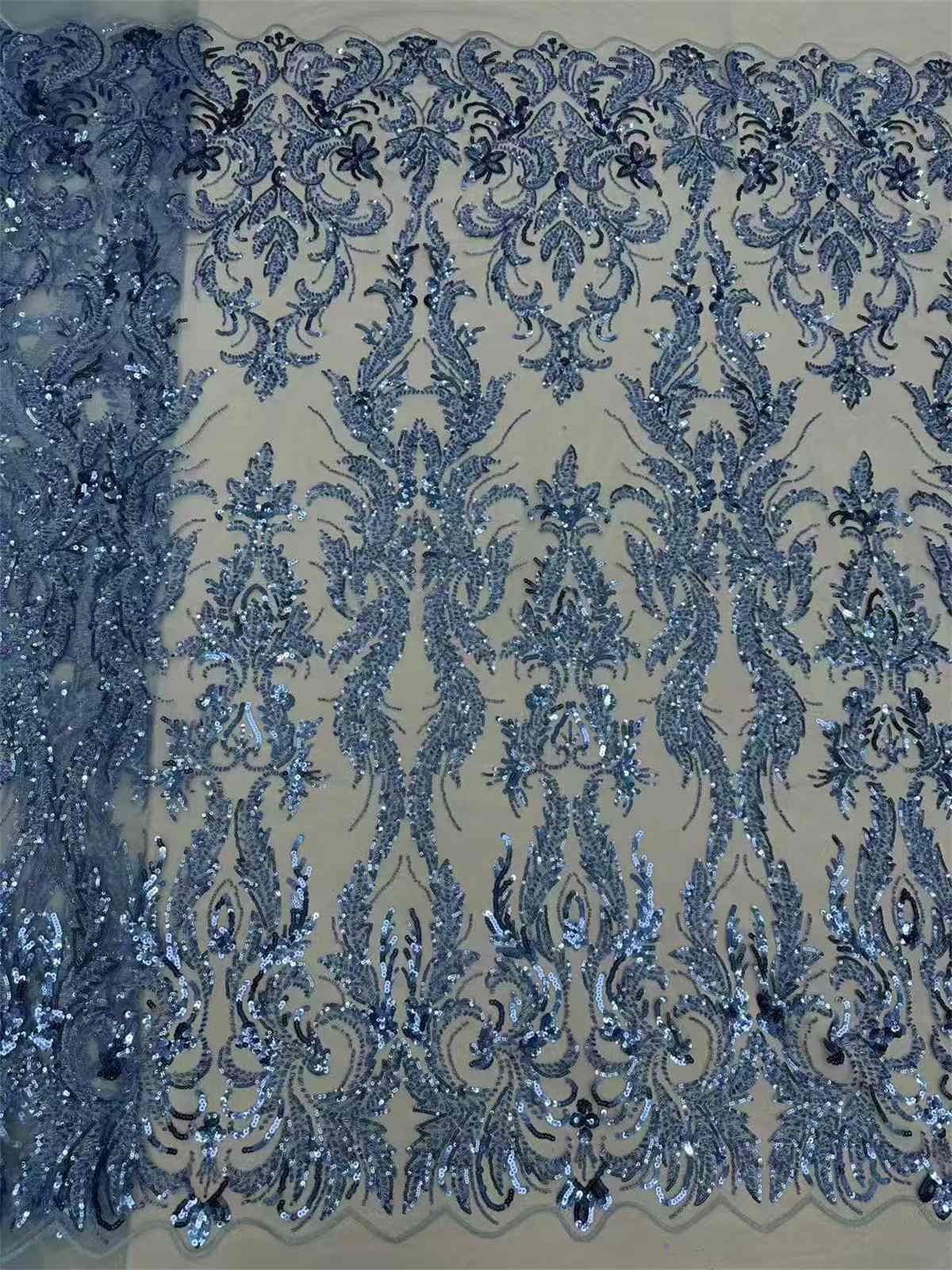 Embellished Beaded Tulle Lace Fabric with Beads | GTIN ZT162
