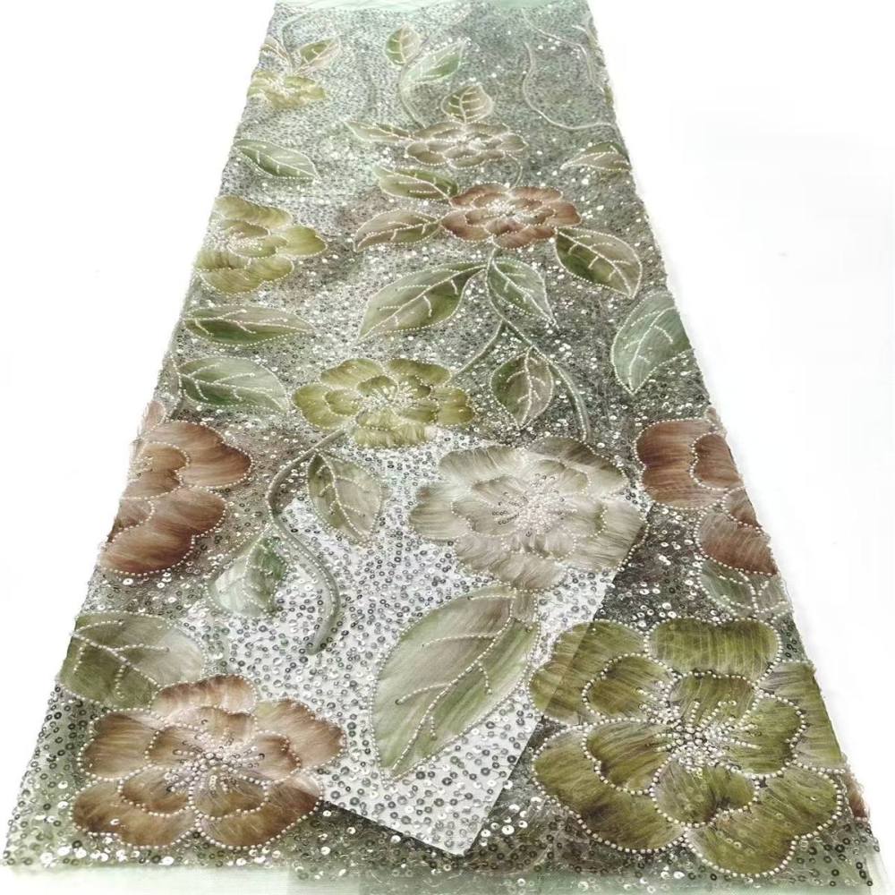 Embellished Beaded Tulle Lace Fabric with Beads | GTIN HN365