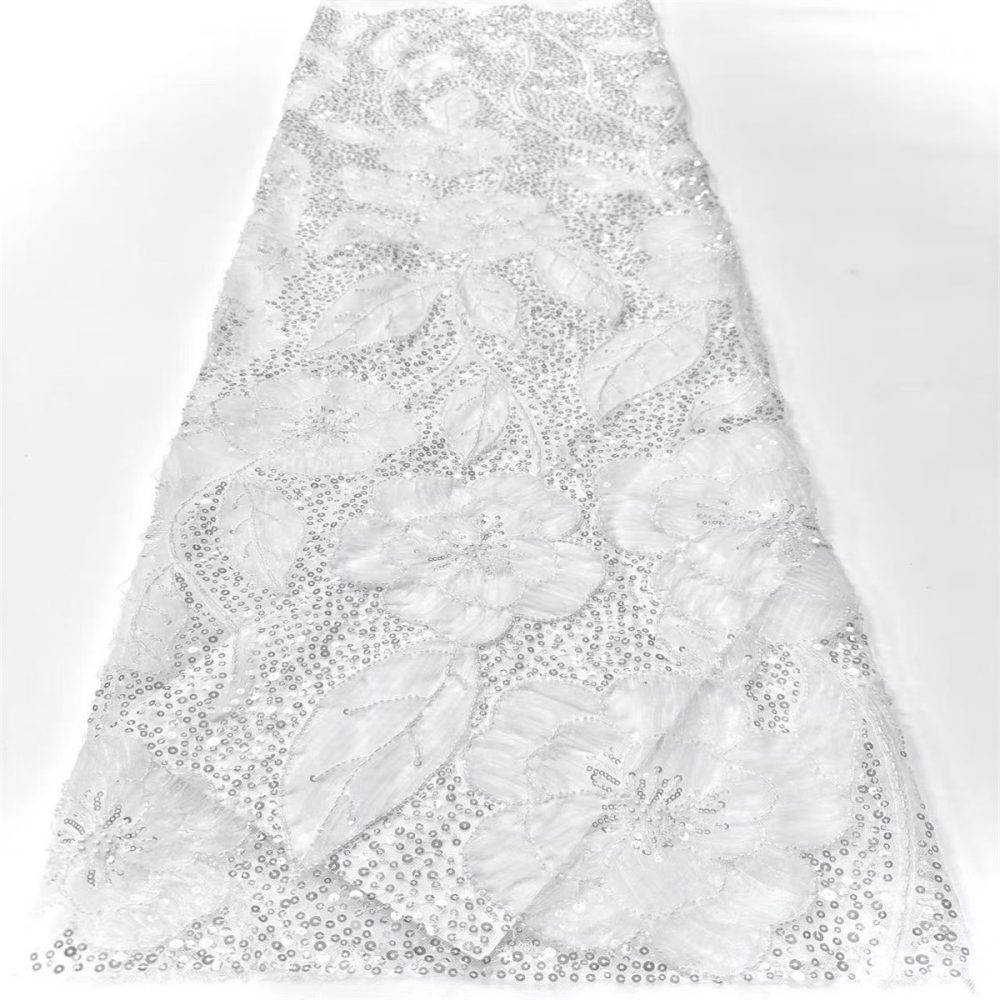 Embellished Beaded Tulle Lace Fabric with Beads | GTIN HN365