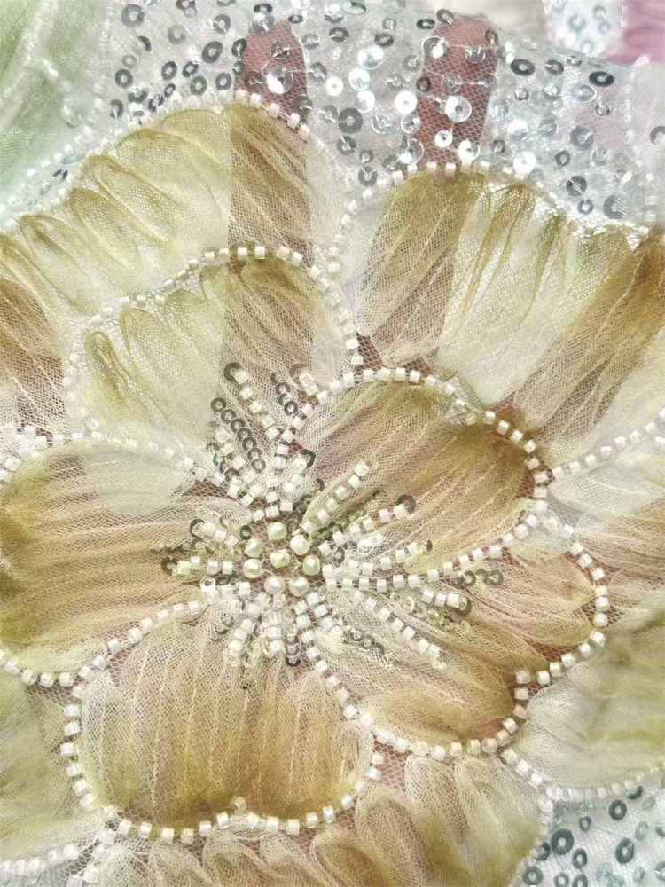 Embellished Beaded Tulle Lace Fabric with Beads | GTIN HN365