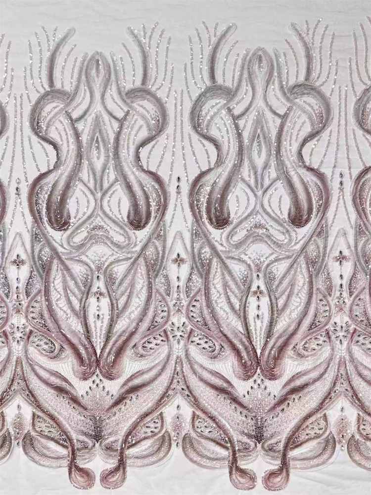 Embellished Beaded Tulle Lace Fabric with Beads | GTIN HN367