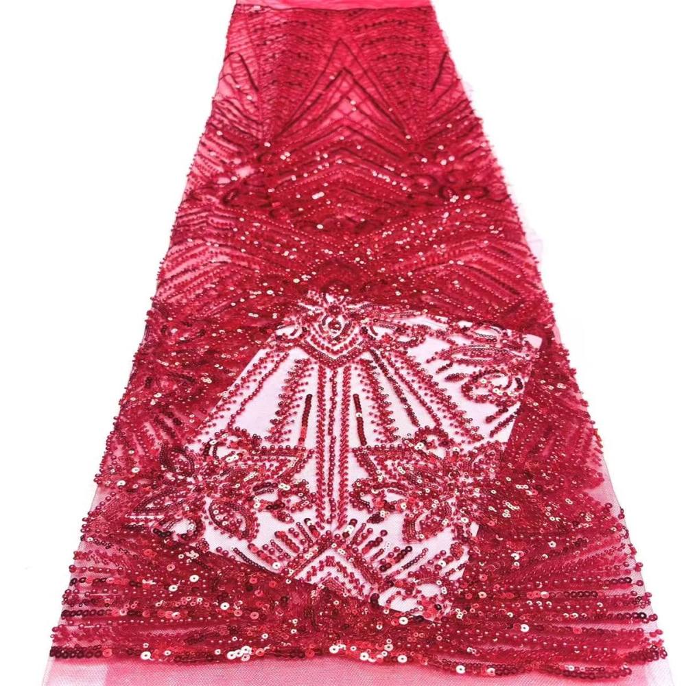 Embellished Beaded Tulle Lace Fabric with Beads | GTIN HN374