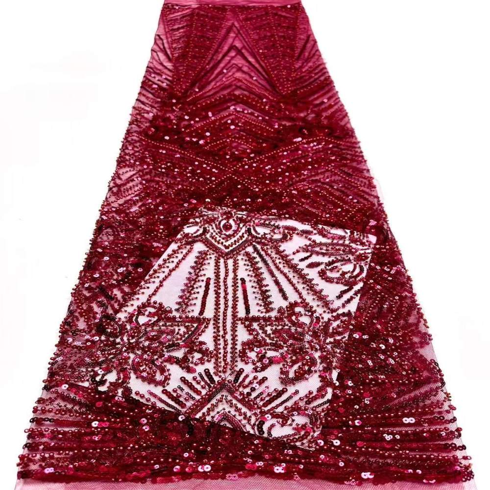 Embellished Beaded Tulle Lace Fabric with Beads | GTIN HN374