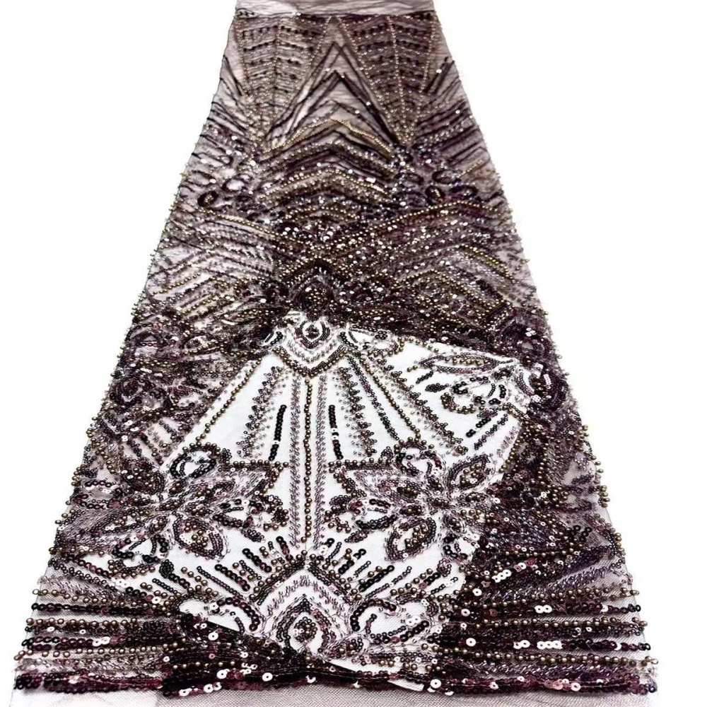 Embellished Beaded Tulle Lace Fabric with Beads | GTIN HN374