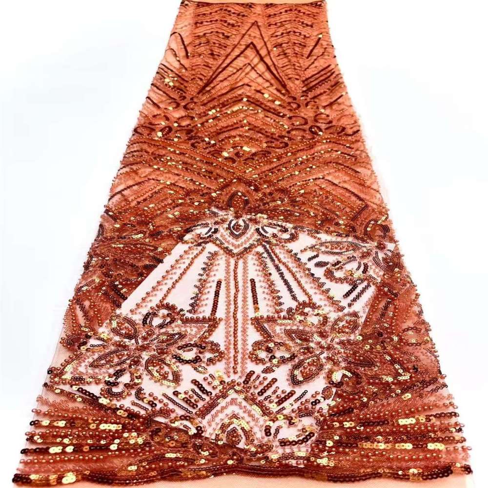 Embellished Beaded Tulle Lace Fabric with Beads | GTIN HN374