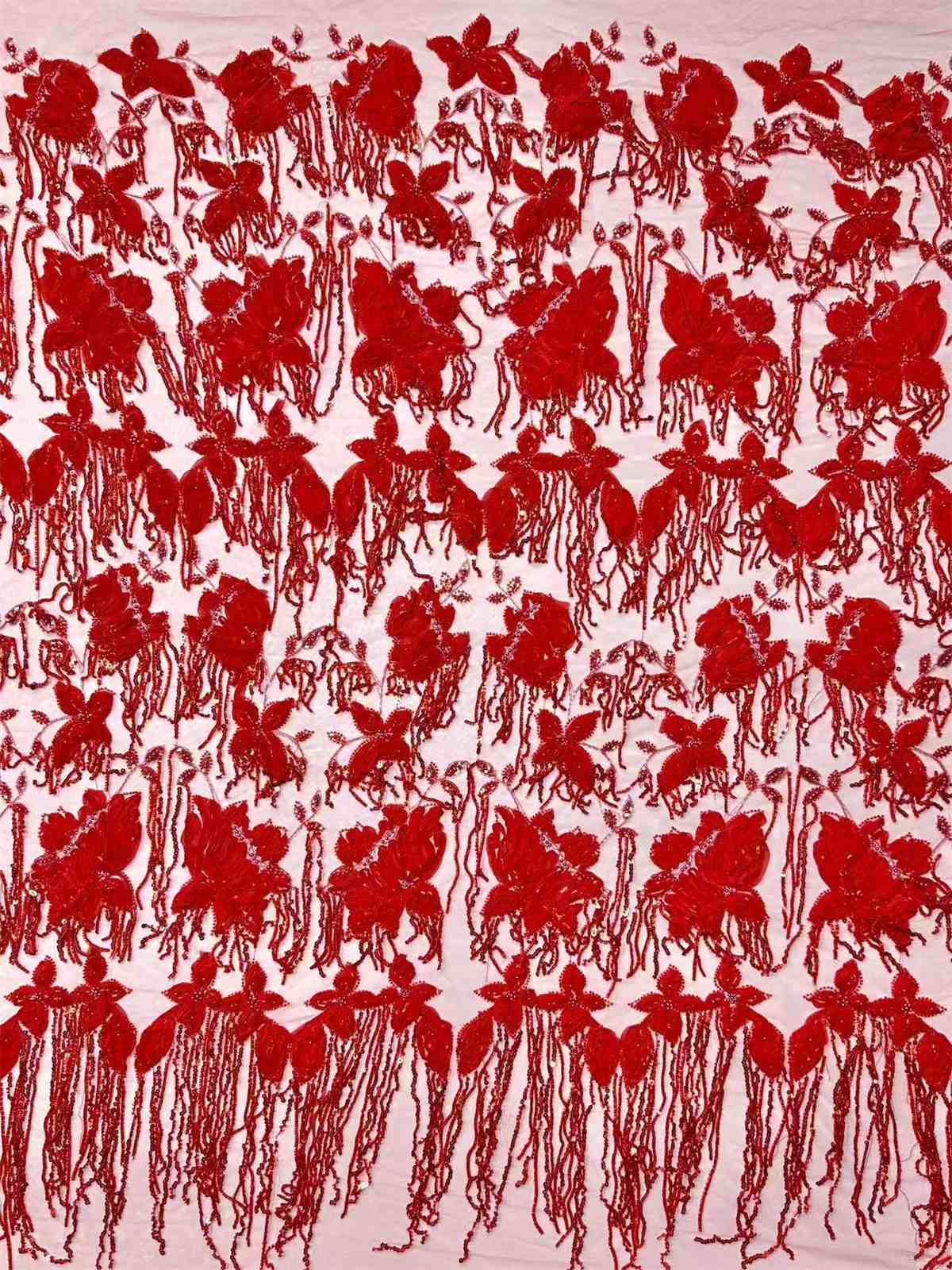 Embellished Beaded Tulle Lace Fabric with Beads | GTIN HN378