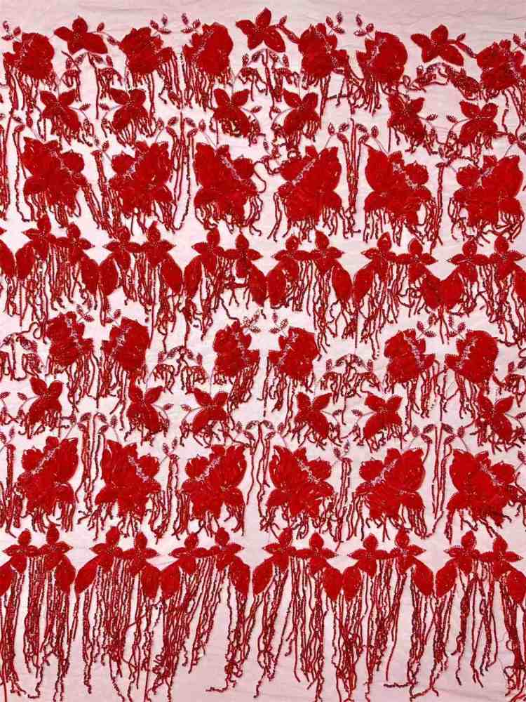 Embellished Beaded Tulle Lace Fabric with Beads | GTIN HN378