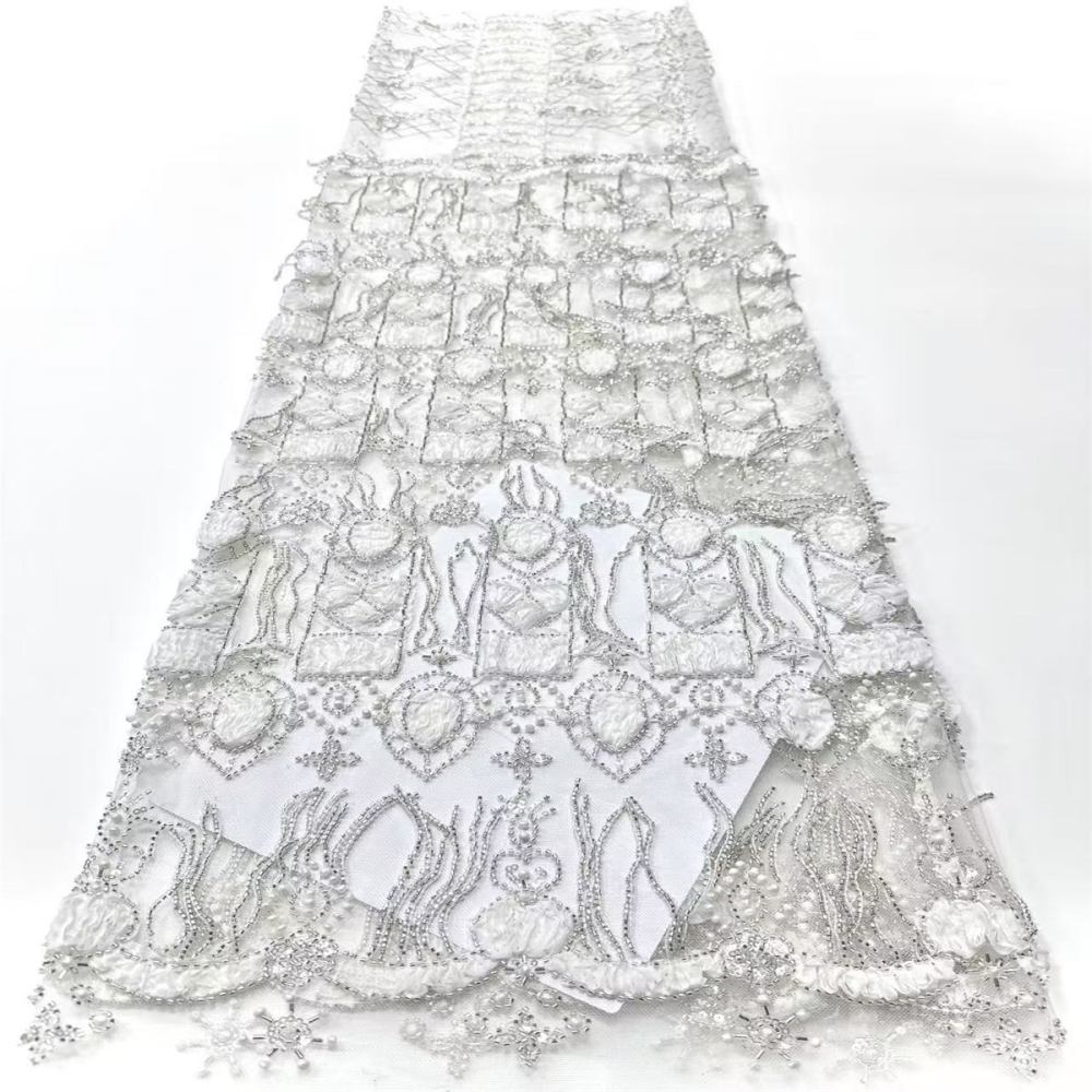 Embellished Beaded Tulle Lace Fabric with Beads | GTIN