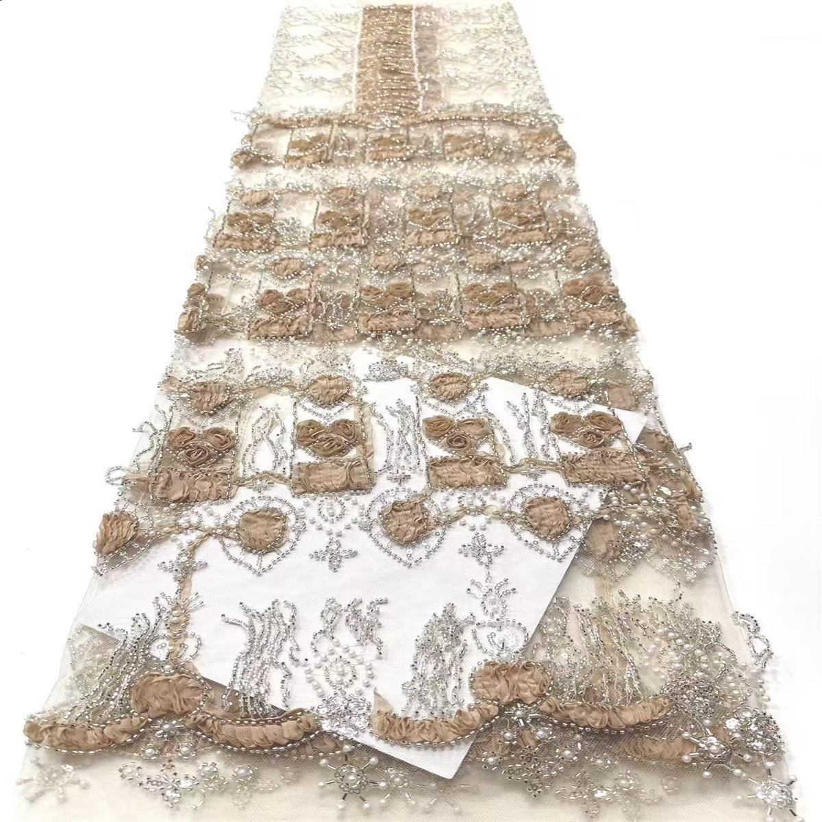 Embellished Beaded Tulle Lace Fabric with Beads | GTIN