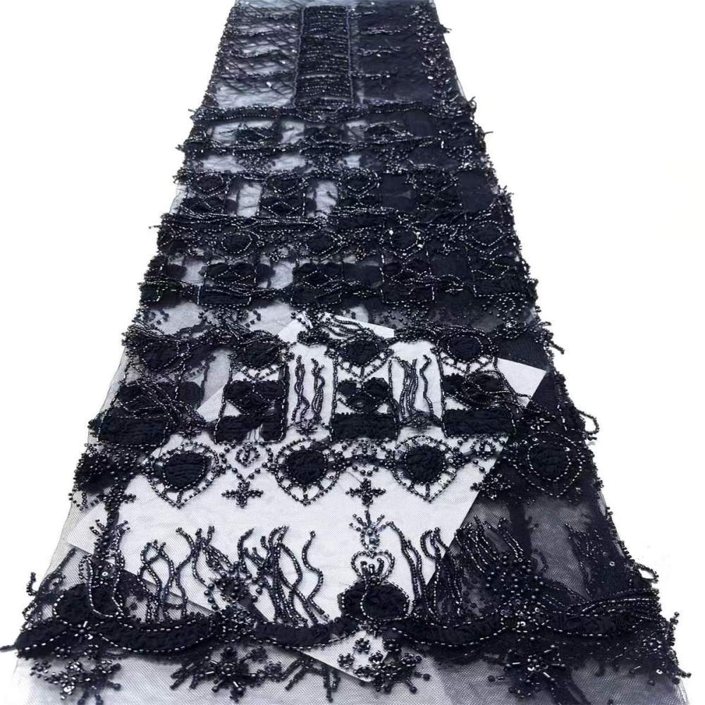 Embellished Beaded Tulle Lace Fabric with Beads | GTIN