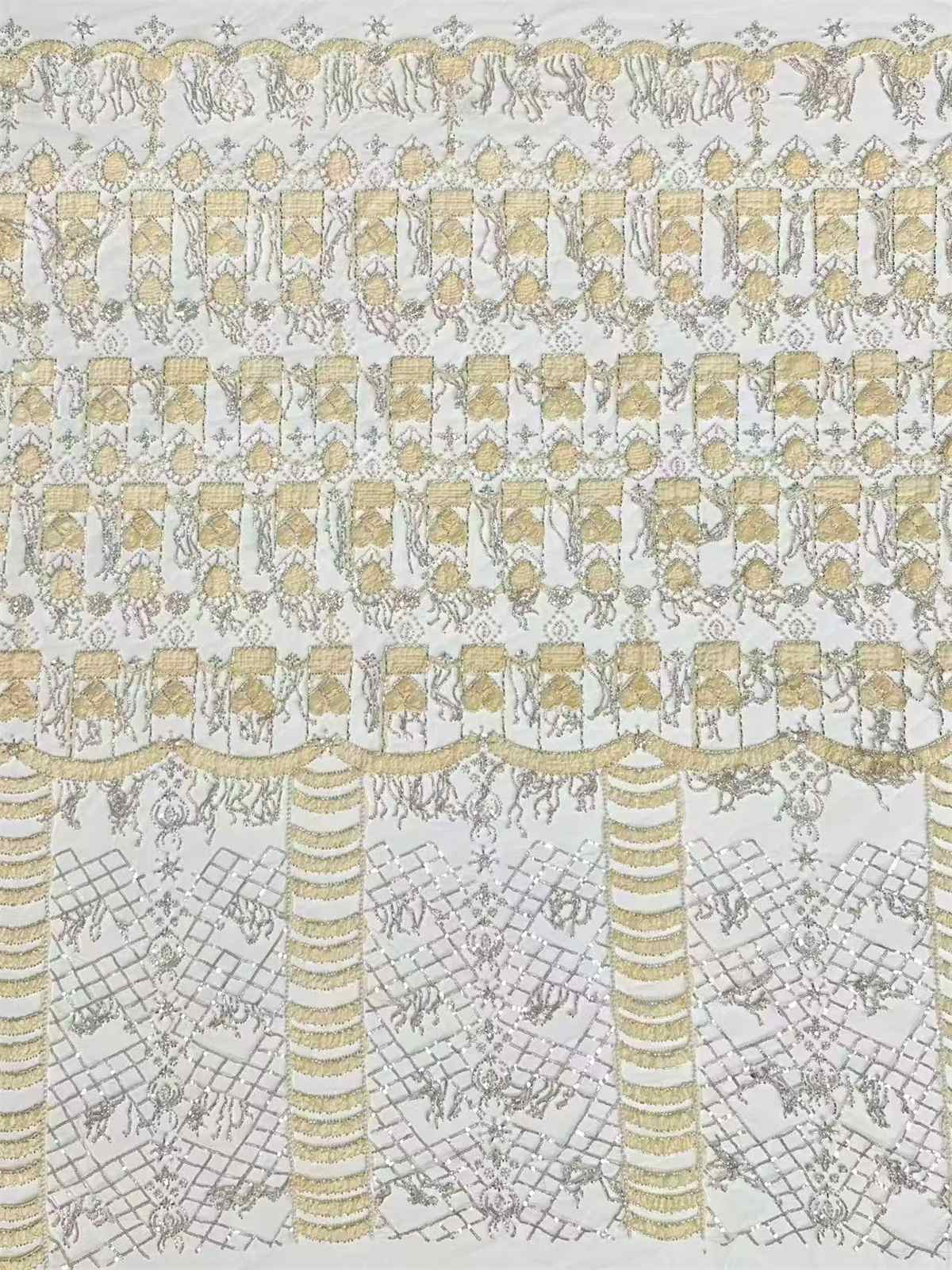 Embellished Beaded Tulle Lace Fabric with Beads | GTIN