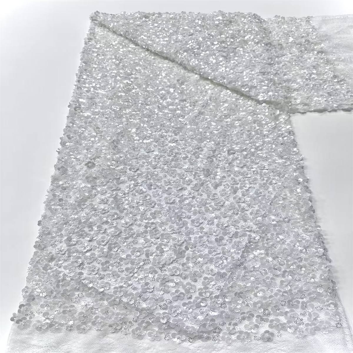 Beaded Tulle Fabric - 5 Yards - Embellished with Beads | MOD HN380