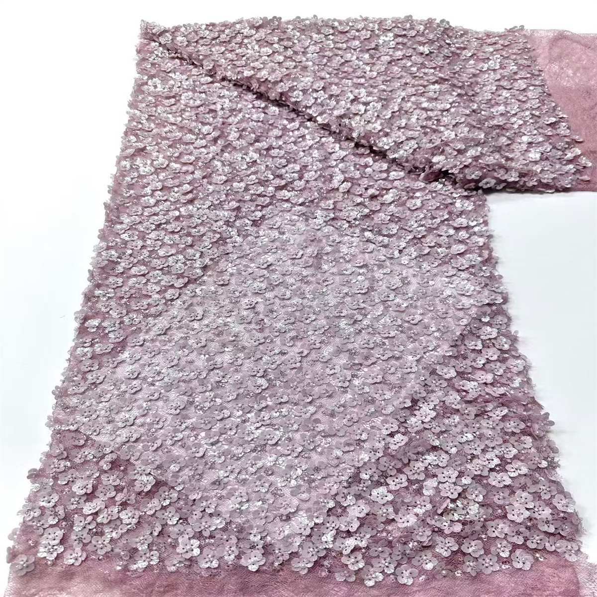Beaded Tulle Fabric - 5 Yards - Embellished with Beads | MOD HN380
