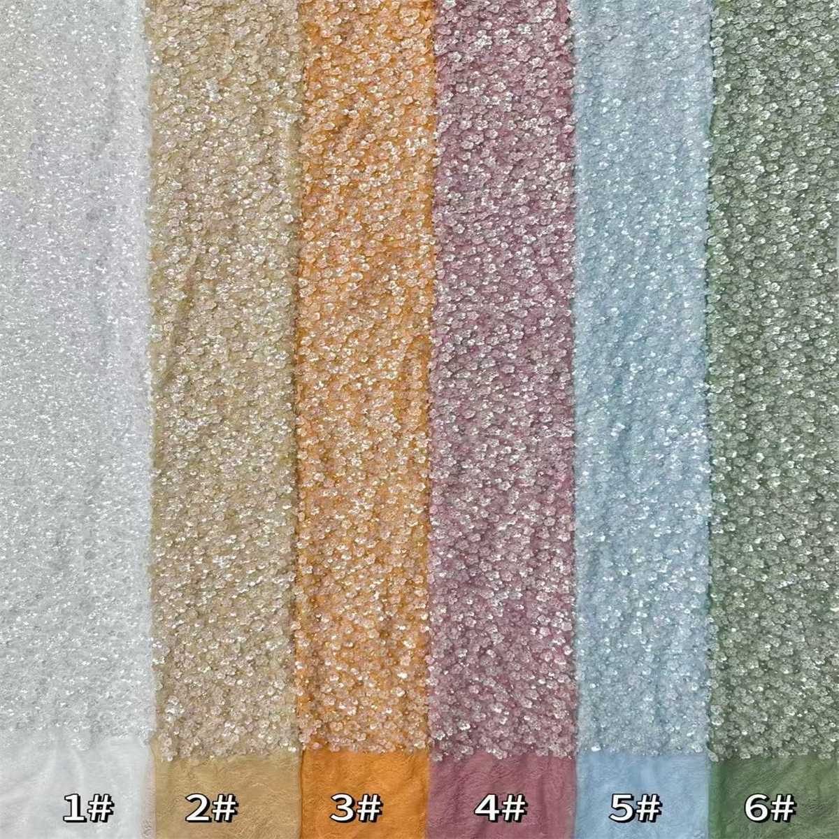 Beaded Tulle Fabric - 5 Yards - Embellished with Beads | MOD HN380