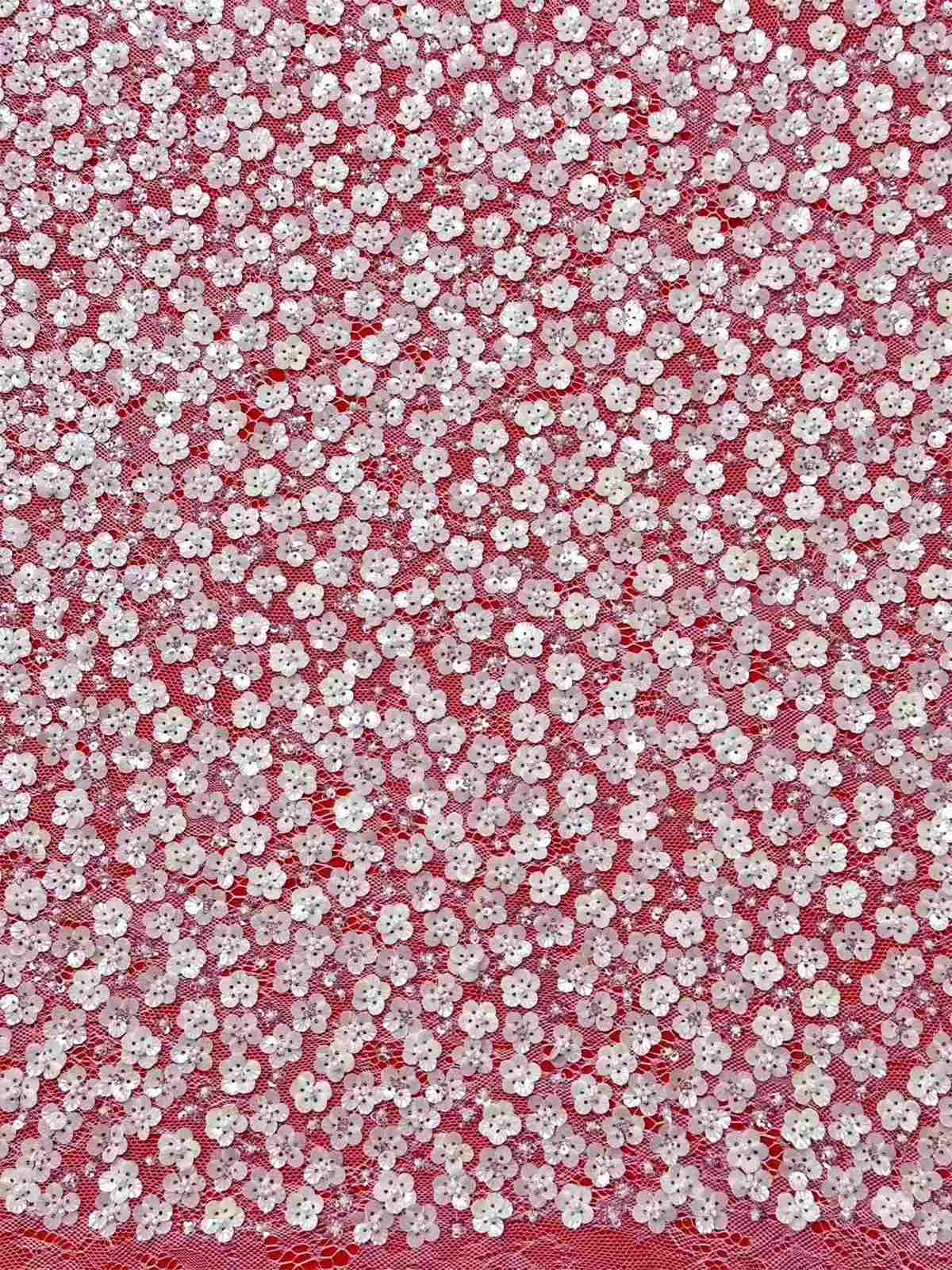 Beaded Tulle Fabric - 5 Yards - Embellished with Beads | MOD HN380