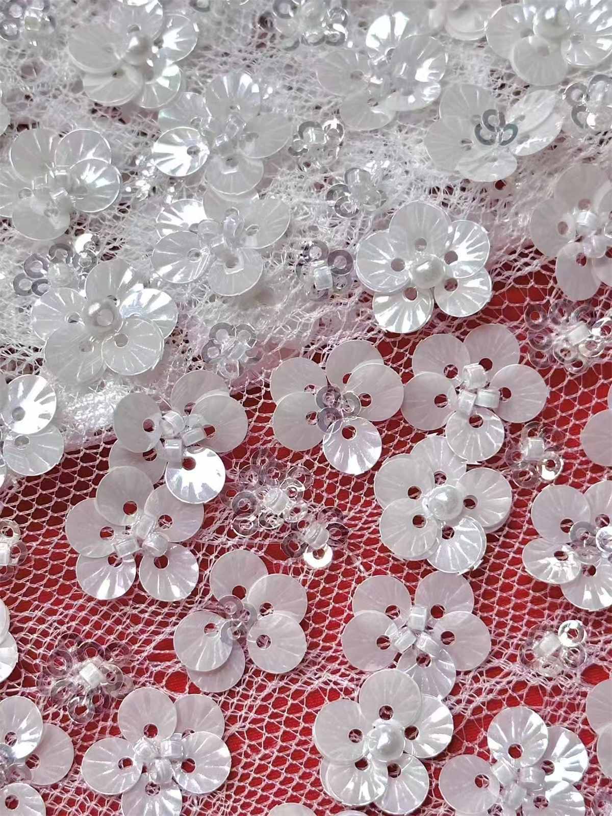 Beaded Tulle Fabric - 5 Yards - Embellished with Beads | MOD HN380