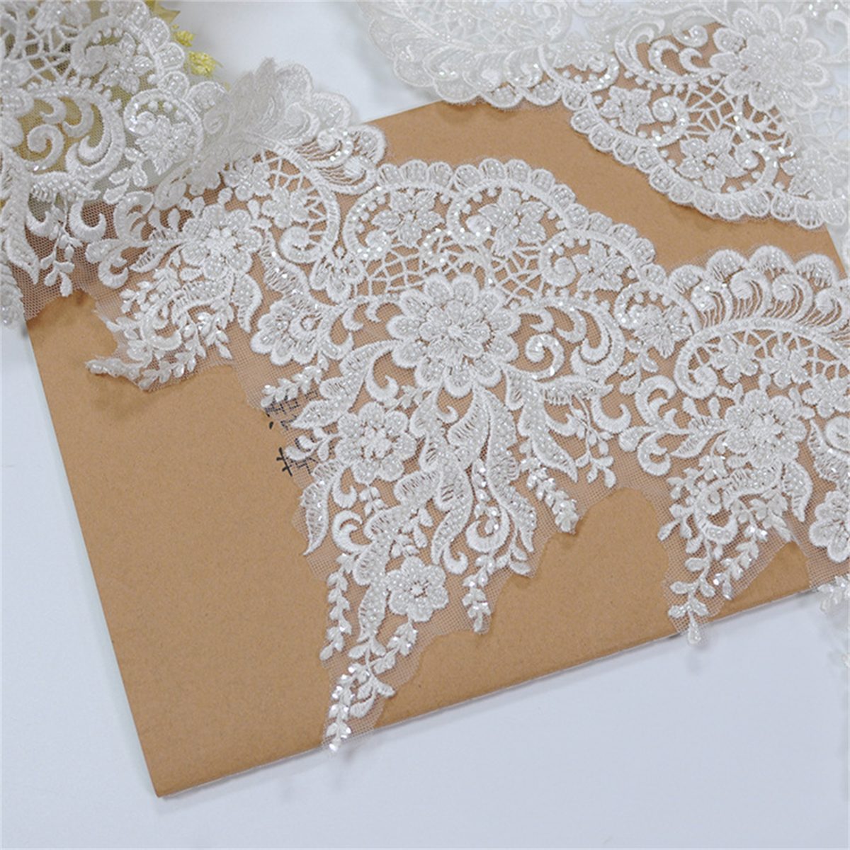Bridal Lace Trim - Embroidered Beaded Wedding Lace Trim | GTIN XB121