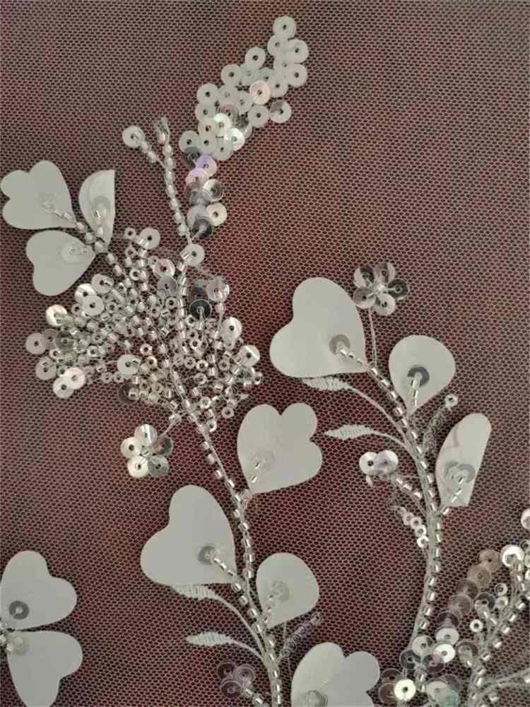 Beaded Bridal Lace Fabric - 3D Floral Wedding Lace Fabric | GTIN RX019