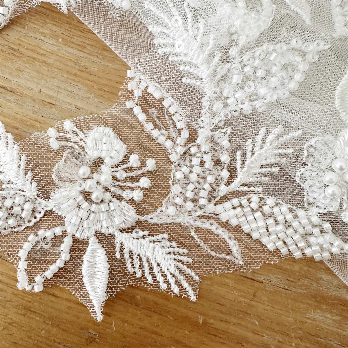 Bridal Lace Trim - Embroidered Beaded Wedding Lace Trim | GTIN SX181