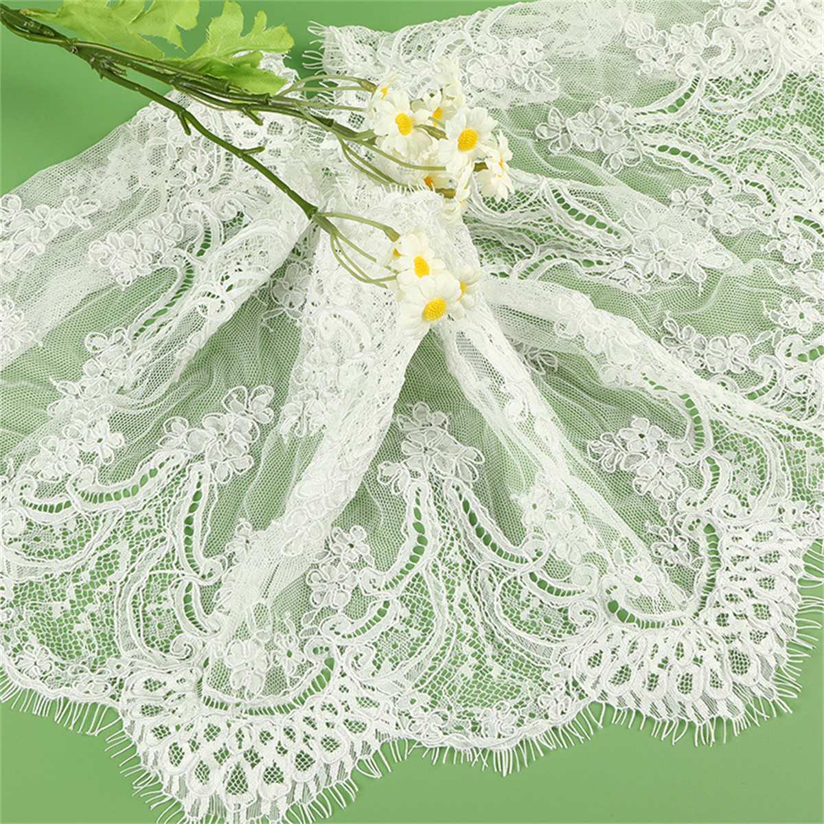 Bridal Lace Trim - Corded Chantilly Wedding Lace Trim | GTIN YK006