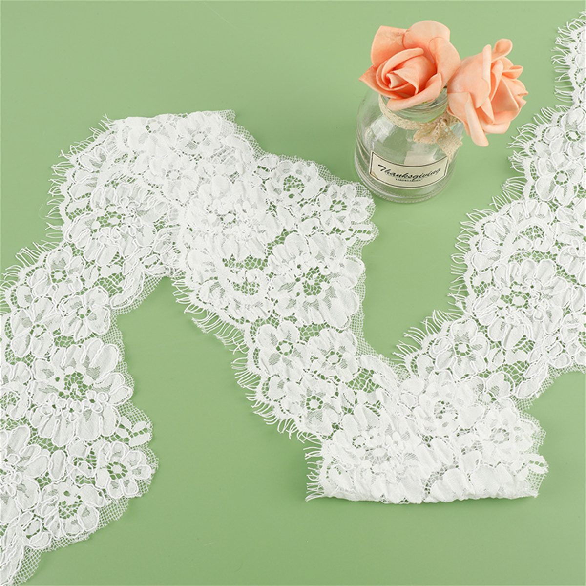 Bridal Lace Trim - Corded Chantilly Wedding Lace Trim | GTIN YK012