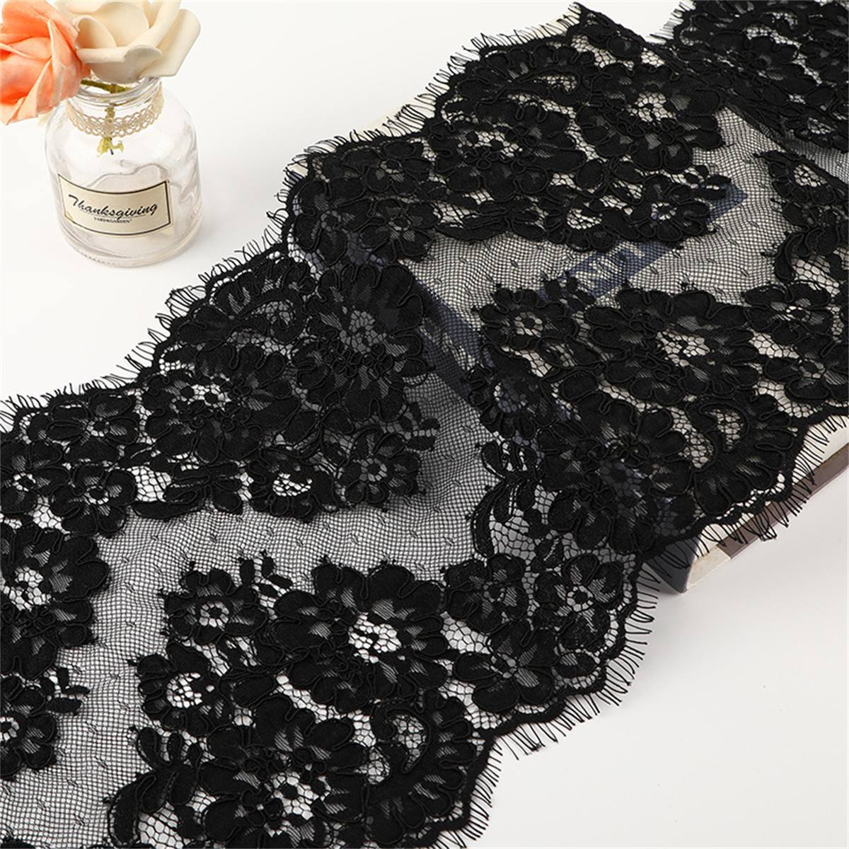 Bridal Lace Trim - Corded Chantilly Wedding Lace Trim | GTIN YK017