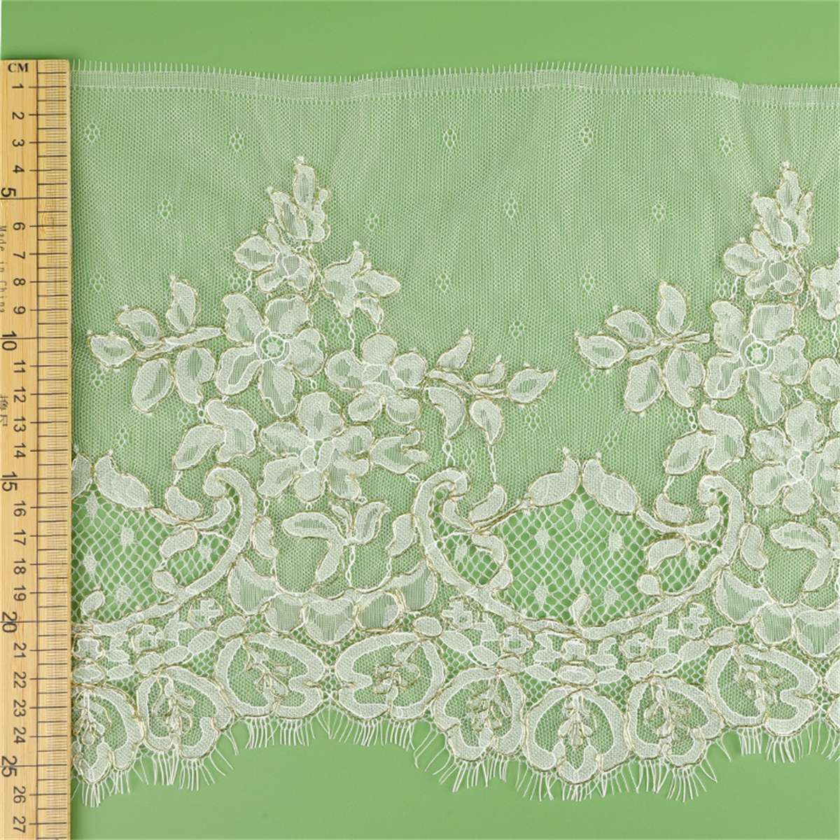 Bridal Lace Trim - Corded Chantilly Wedding Lace Trim | GTIN YK035