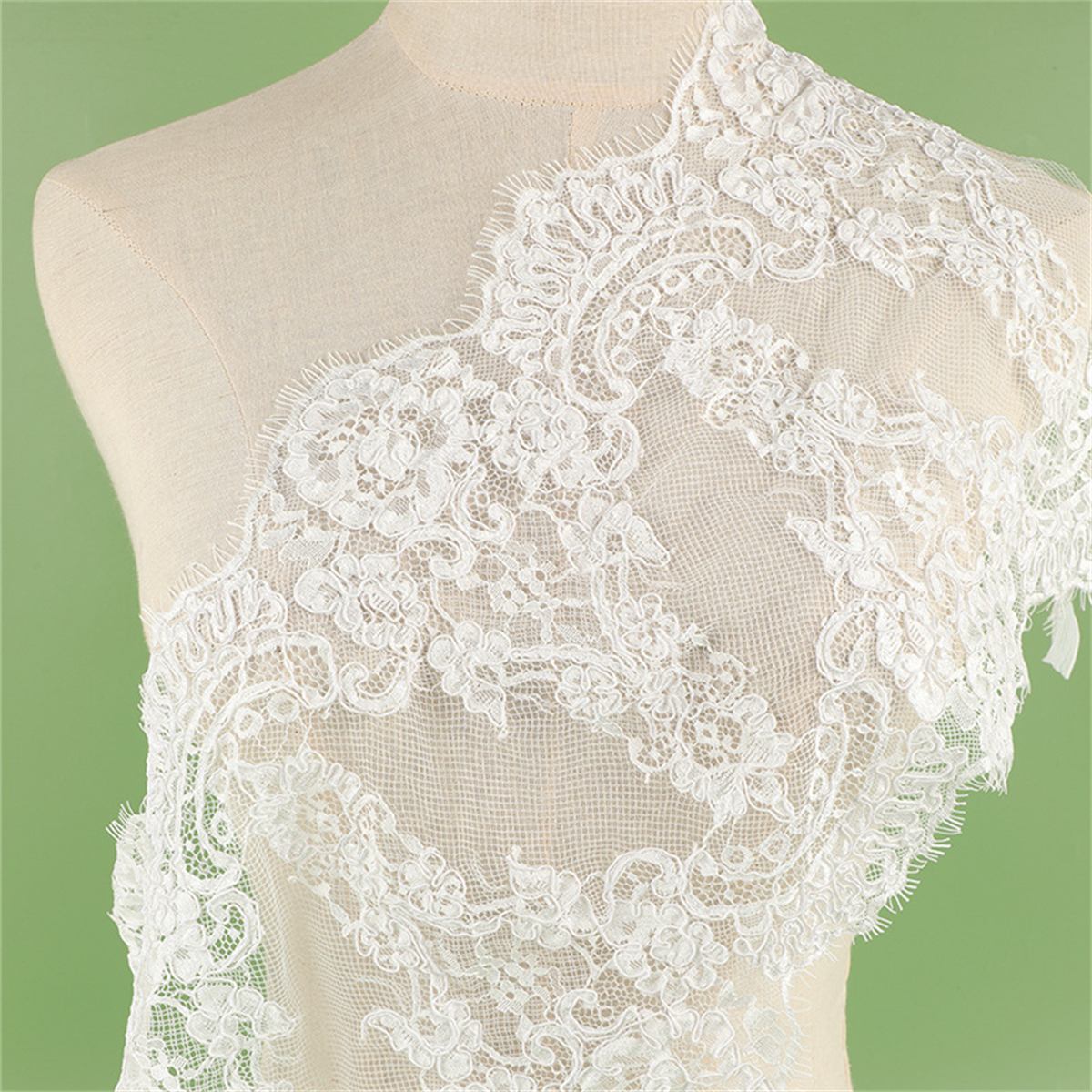Bridal Lace Trim - Corded Chantilly Wedding Lace Trim | GTIN YK040
