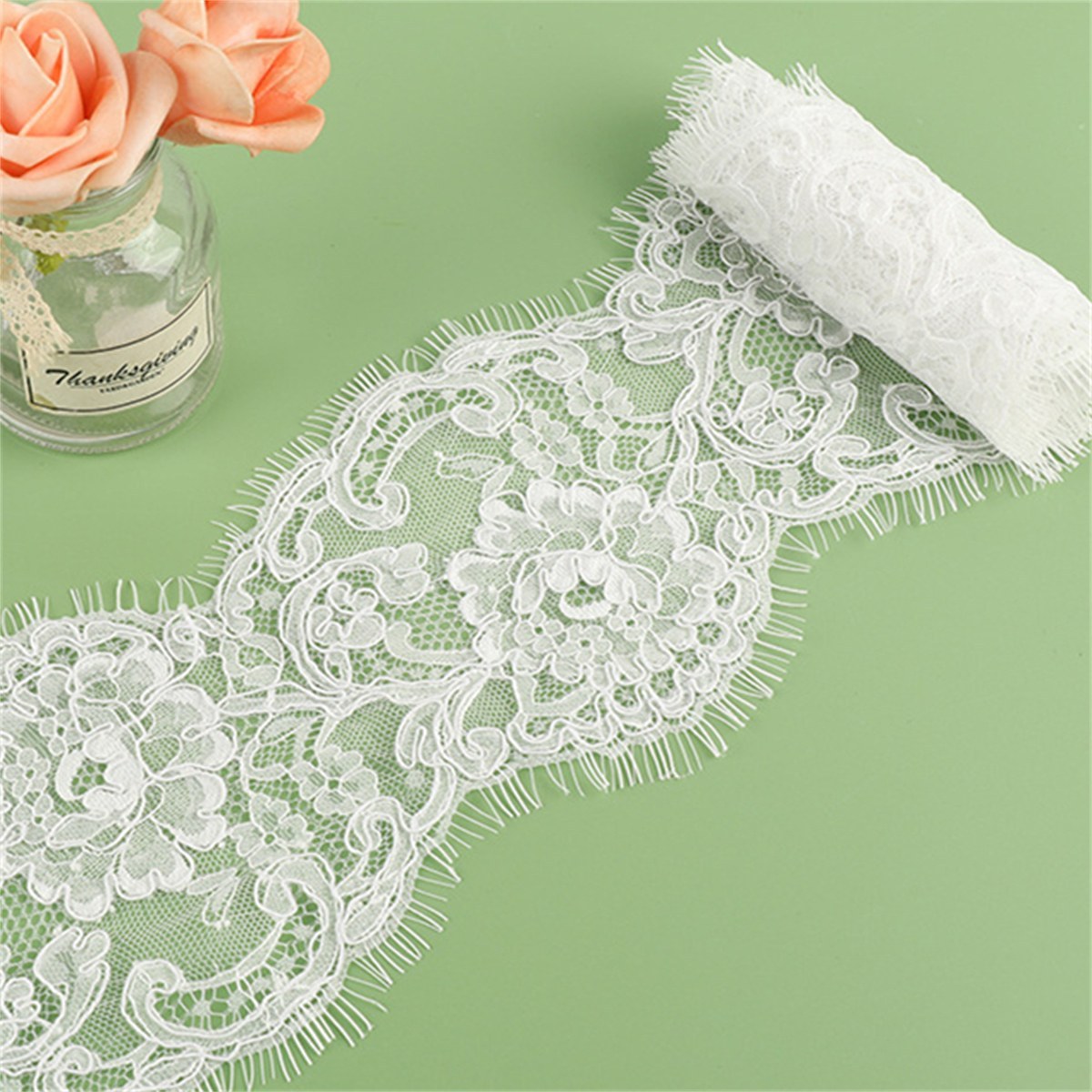 Bridal Lace Trim - Corded Chantilly Wedding Lace Trim | GTIN YK048