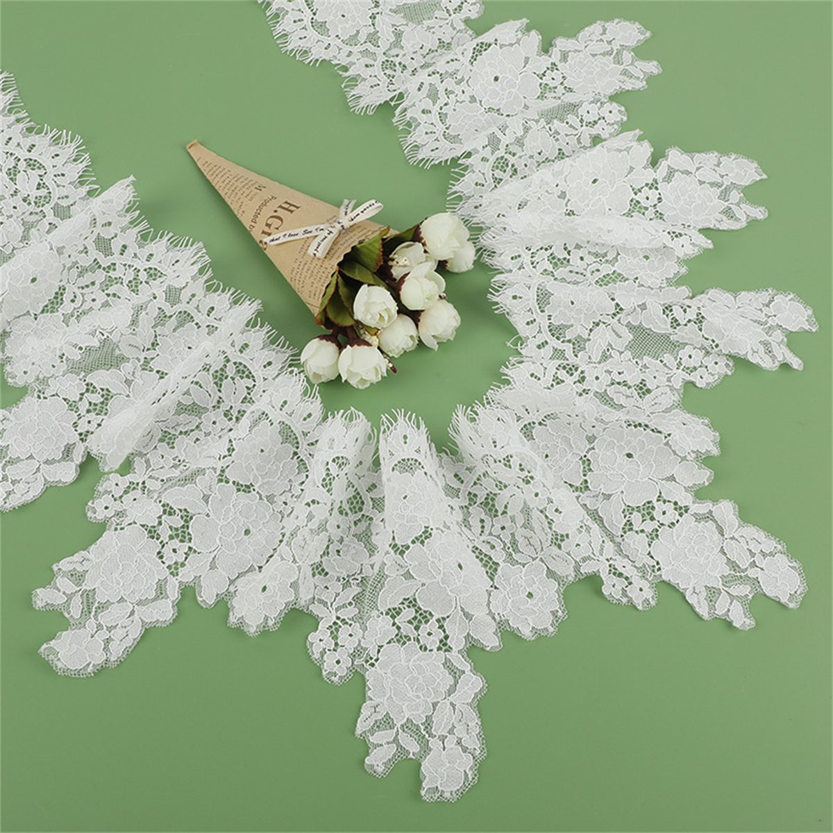 Bridal Lace Trim - Corded Chantilly Wedding Lace Trim | GTIN YK050