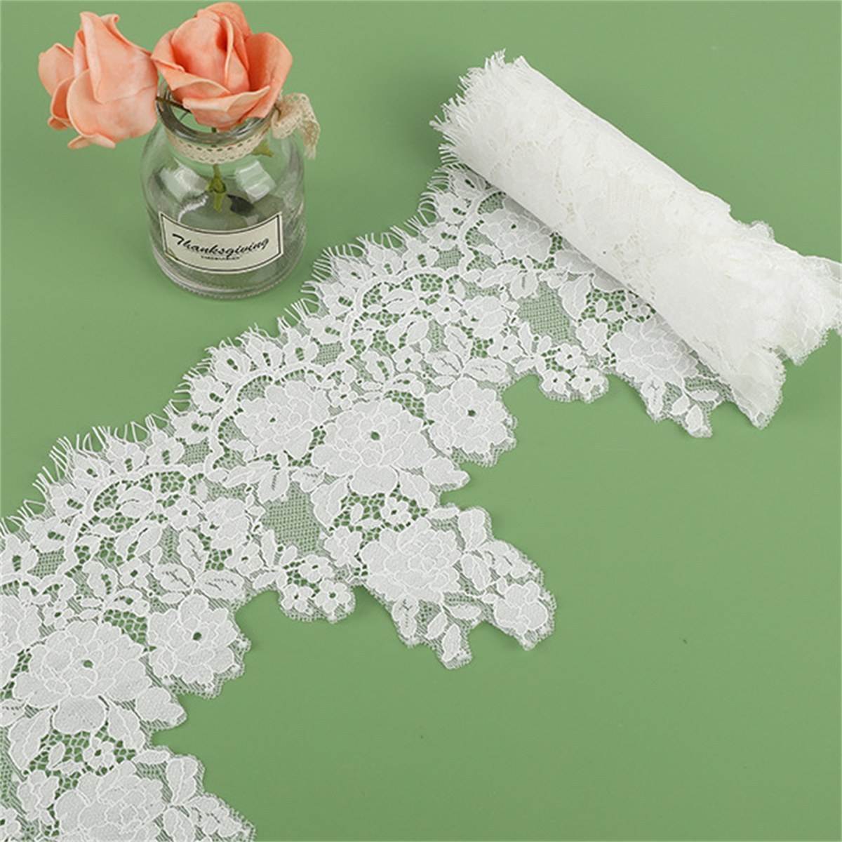 Bridal Lace Trim - Corded Chantilly Wedding Lace Trim | GTIN YK050