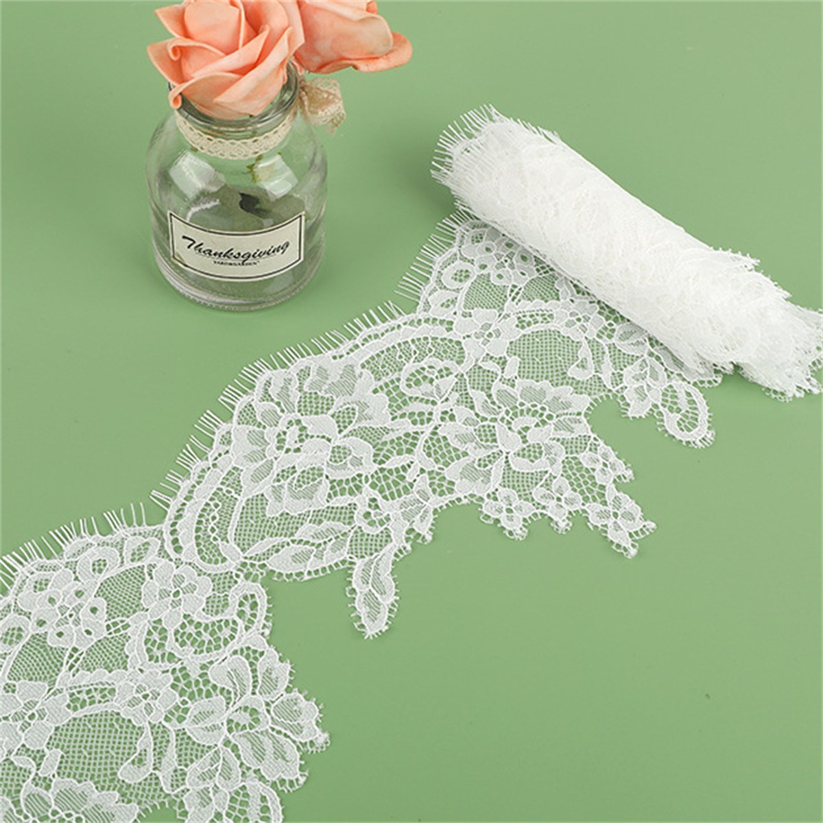 Bridal Lace Trim - Corded Chantilly Wedding Lace Trim | GTIN YK052