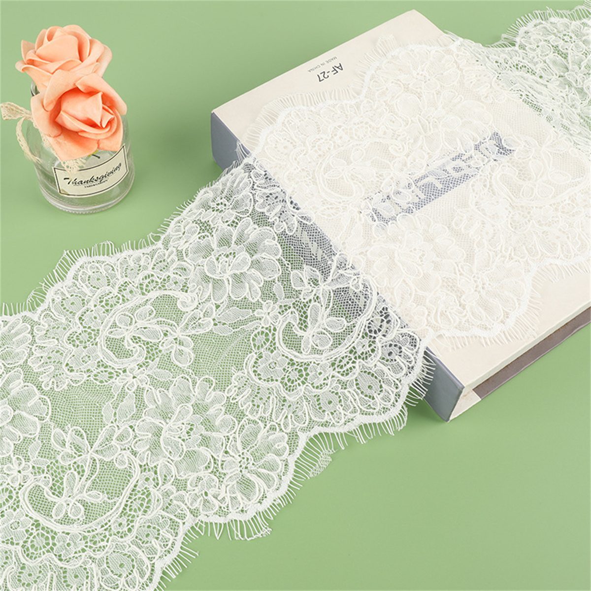 Bridal Lace Trim - Corded Chantilly Wedding Lace Trim | GTIN YK057